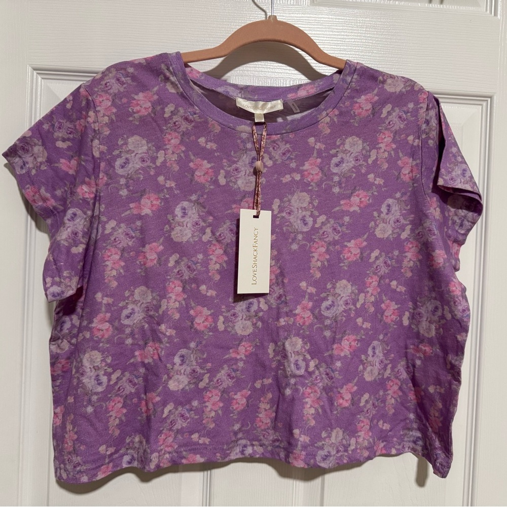 LoveShackFancy Rubin Cotton Cropped Tee